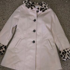 Beige Cheetah-Print Trench Coat